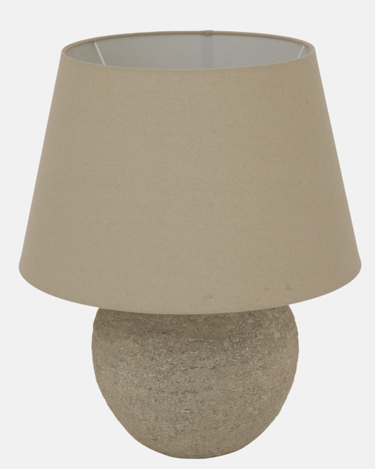 Tuscan Grey Table Lamp – Ceramic Grey Accent Lamp, 32×32×40 cm