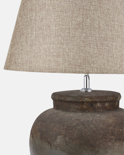 Castello Aged Stone Ceramic Table Lamp – Hand‑Painted Stone‑Effect Finish, 56 cm