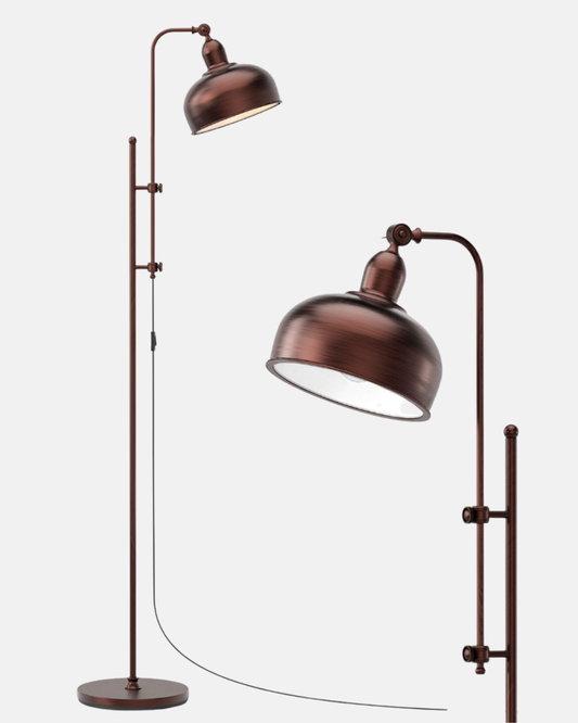 Industrial Floor Lamp with Adjustable Height and Lamp Head
