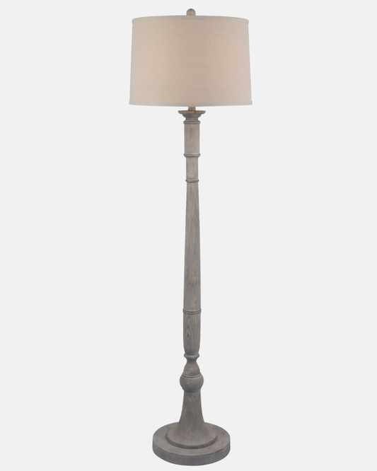 Stella Floor Lamp – Linen Shade, Contemporary Standing Lamp