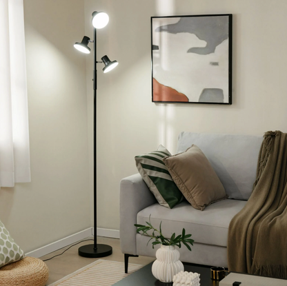 3‑Light Adjustable LED Floor Lamp – Tree Stand Lamp, 173 cm, Dimmable, Rotating Heads