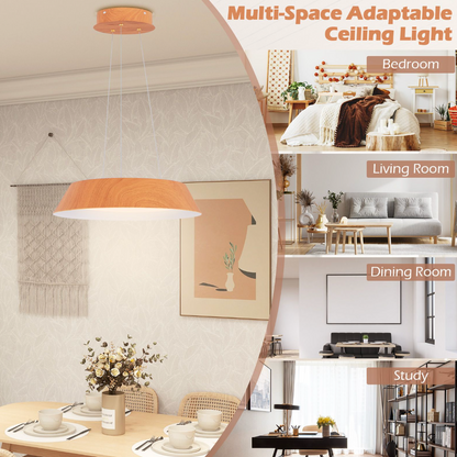 Modern LED Ceiling Light – 22W Wood‑Grain Metal Frame, Warm 3000 K, Contemporary Indoor Lighting